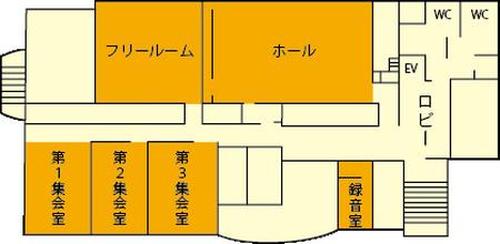 津田生涯学習市民センター４階案内図